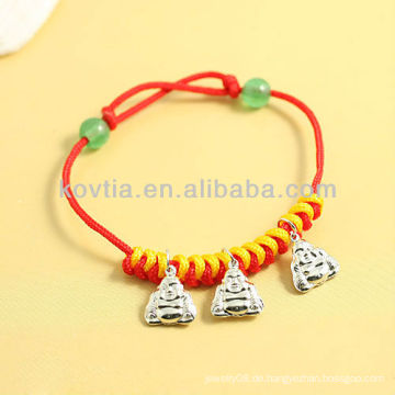 China antike Design Silber Anhänger Schmuck rot Seil Armbänder